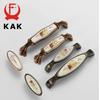 KAK Vintage Bronze Ceramic Cabinet Handles Wardrobes Door Pulls European Style Kitchen Handle Drawer Knobs Furniture Handle