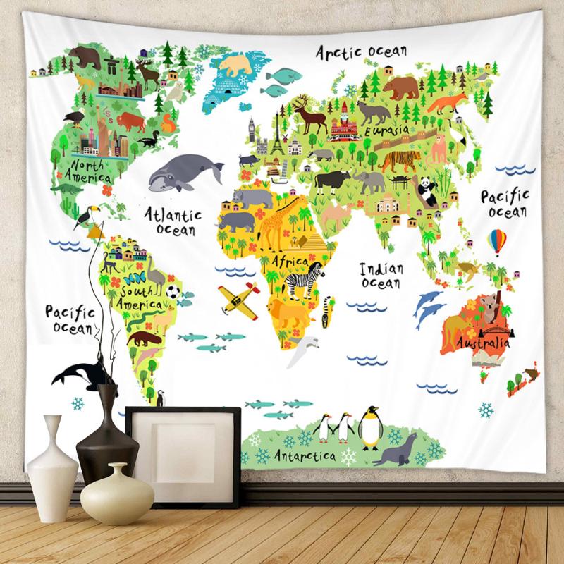 antique world map tapestry Dormitory Decor Polyester Tapestry wall tapestry Lounge Tapestry Wall Hanging Aesthetic 100X70CM
