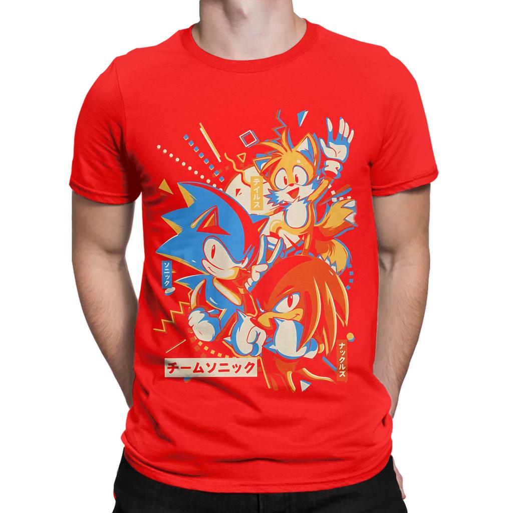 M Team Graphic Funny 100 Cotton TShirt Ssonic The Hedgehog Tops Tees For Unisex