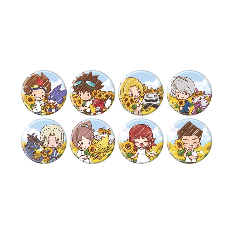 Digimon Cross Wars 02 [Граффити-иллюстрация] Полный набор значков (Коробка из 8 штук)