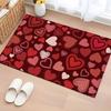 Romantic Heart Print Doormat Soft Non-Slip Indoor Outdoor Entryway Rug Love Theme Home Decor Mat Valentine's Day Welcome Carpet