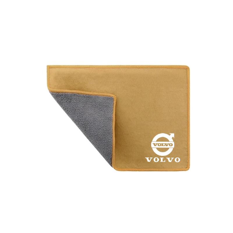 Microfiber Towel Car Logo Auto Cleaning Care Accessories For Volvo V90 V60 V40 XC90 S60 C30 XC60 V50 V70 S90 XC40 S80 T6 Olestar