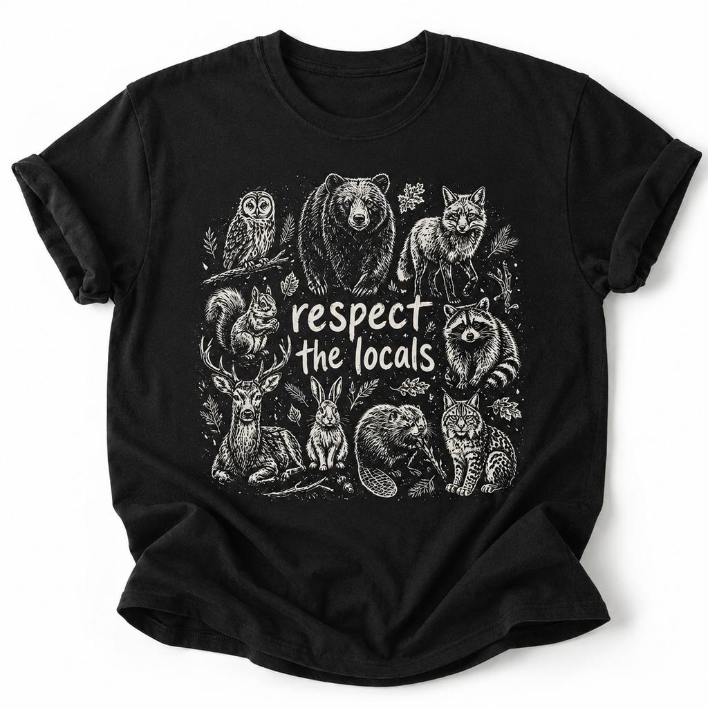 Wildlife Nature Lover Shirt Respect the Locals Animal Graphic Tee
