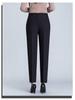 Velvet-Lined High-Waisted Straight Leg Pants for Middle-Aged & Elderly Women - Spring & Autumn Winter Wear