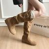 Royal sister style versatile tall knight boots women's autumn and winter new retro thin inner height increase but knee boots
