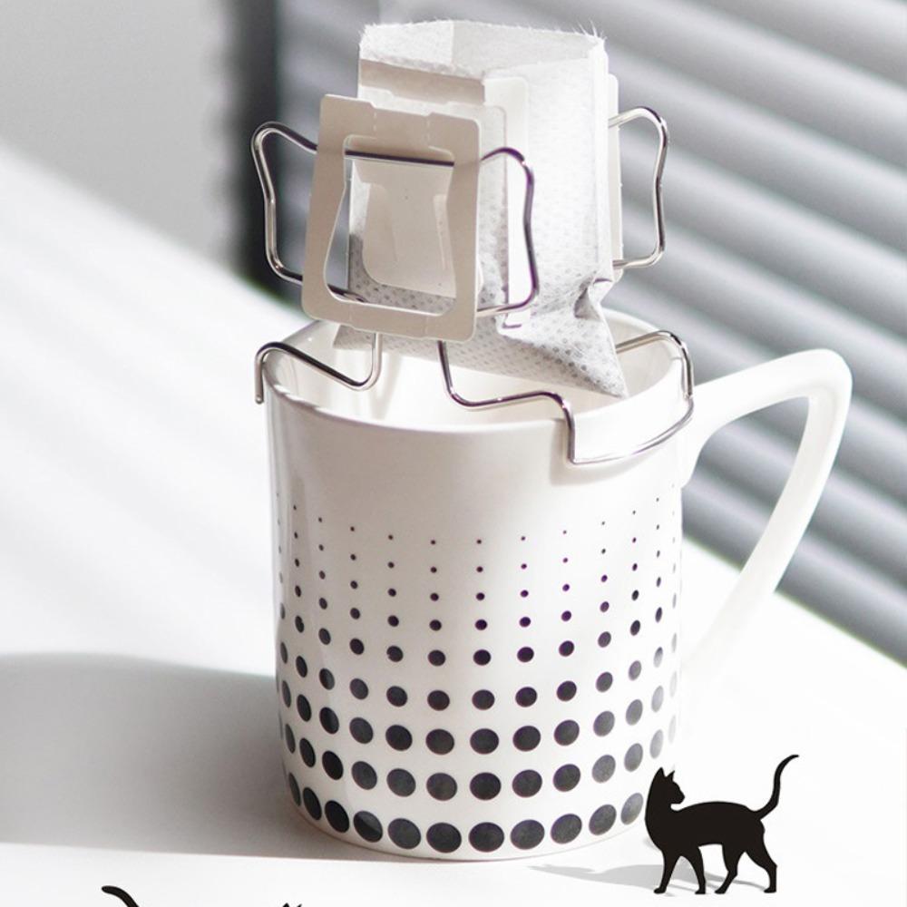New Coffee Drip Filter Bag Holder Reusable Stainless Steel Filter Bag Holder Hand-made Coffee Cup Drip Filter Paper Bags Rack