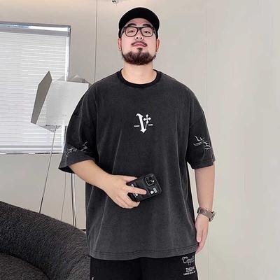 Stretch Fit Anti-wrinkle Loose Men's Short-sleeved Vintage Old Fashion Short-sleeved Top Cotton Comfortable Lightweight T-shirt