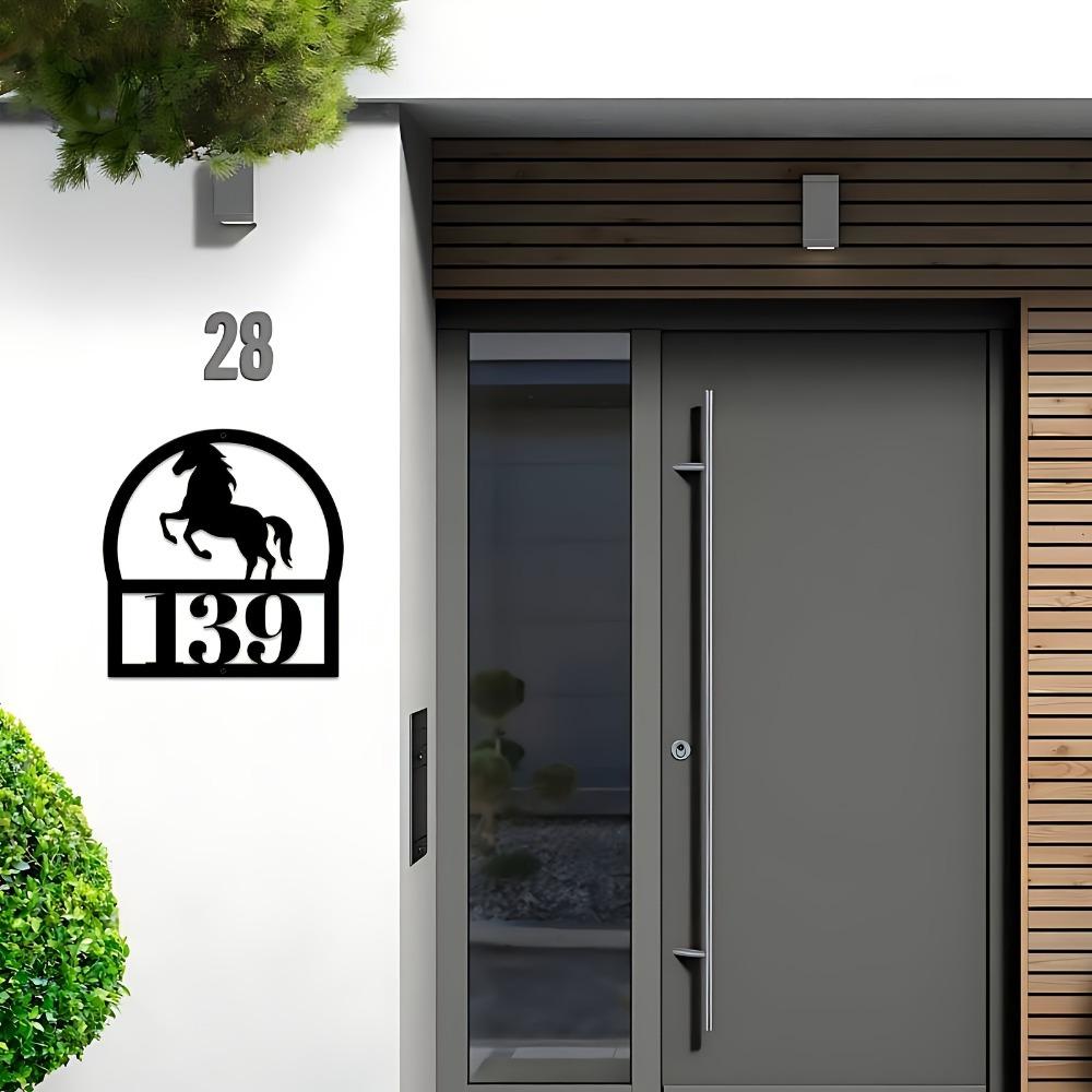 Metal Horse Wall Sign Trendy Door Plaque Address Decor Porch Living Room Rustic