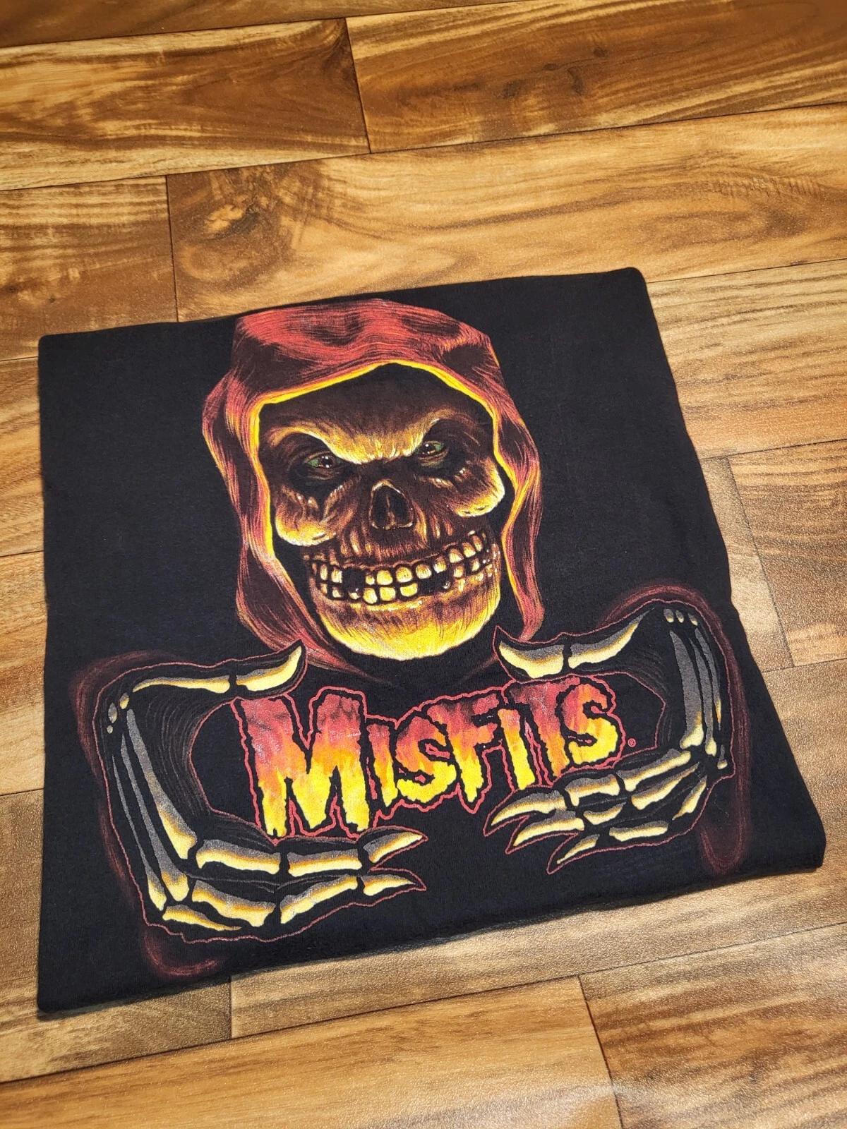 Винтажная РЕДКАЯ Панк-рок группа Misfits Музыкальная Багрово-черная Vtg Футболка Размер Большой 2XL
