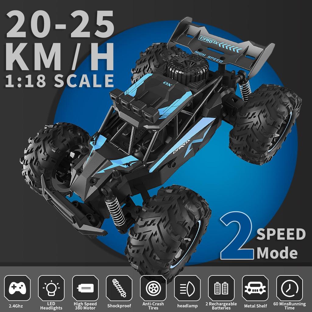 Carox OX44 a scale RC car for with 2 rechargeable approximately 50 minutes of operation adjustable independent LED and A great birthday or Christmas