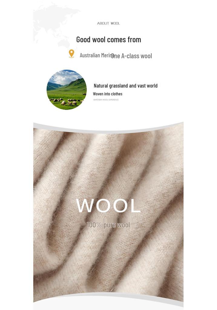 Women's Pure Wool Sweater - Bell Sleeves, Loose Fit, Half-High Neck, Trendy Autumn/Winter Knitwear