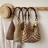 Vegan Handbag for Women Handmade Straw Woven Large Capacity Women's Shoulder Bag Perfect for Gatherings, Vacation, Tote Handbag