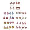 4 Pairs Double Sided Fashion Pattern Diamond Painting DIY Earring Making Kit Holiday Diamond Art Earrings Women Girls Tool Kit