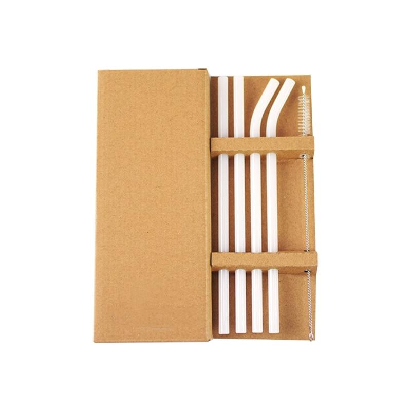 Glass Straw Set Round Smooth High Borosilicate Reusable Drinkware