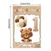 Cute Bear Balloon Set With Caramel Digital Aluminum Foil Balloon For Birthday Party Decoration Baby Shower Supplies