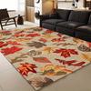 Autumn Maple Leaf Rectangle Area Rug, Fall Season Foliage Printed Floor Carpet, Warm Harvest Living Room Indoor Home Decor
