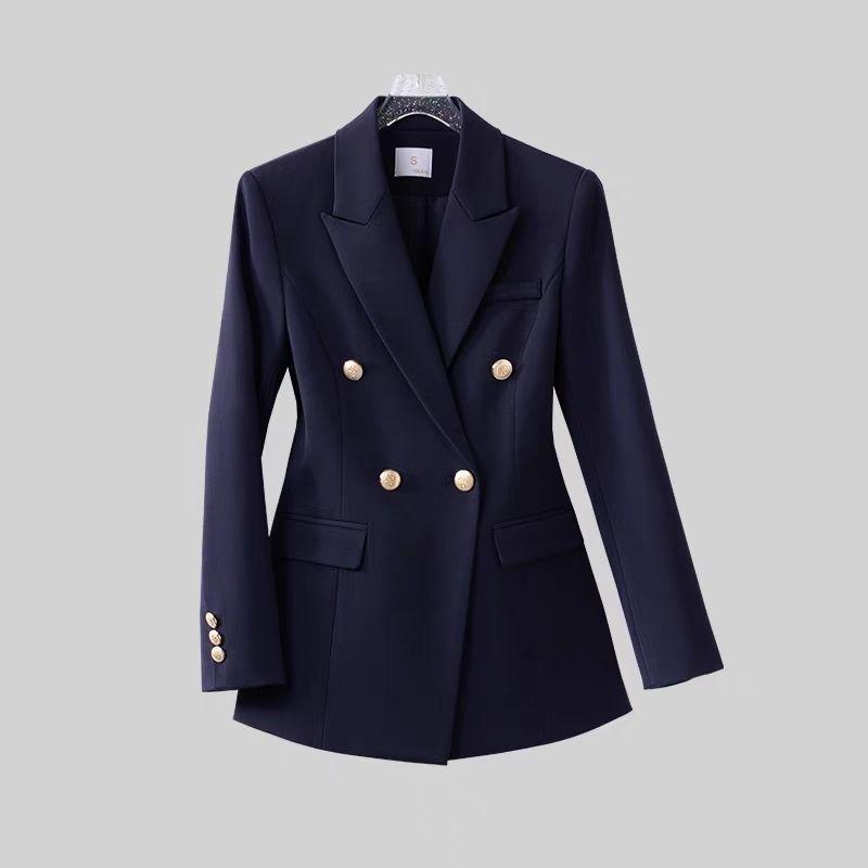 

Business Women Blazer Slim Fit Professional Suit Jacket Formal Office Wear for Interview Elegant College Students XXL темно-синього кольору