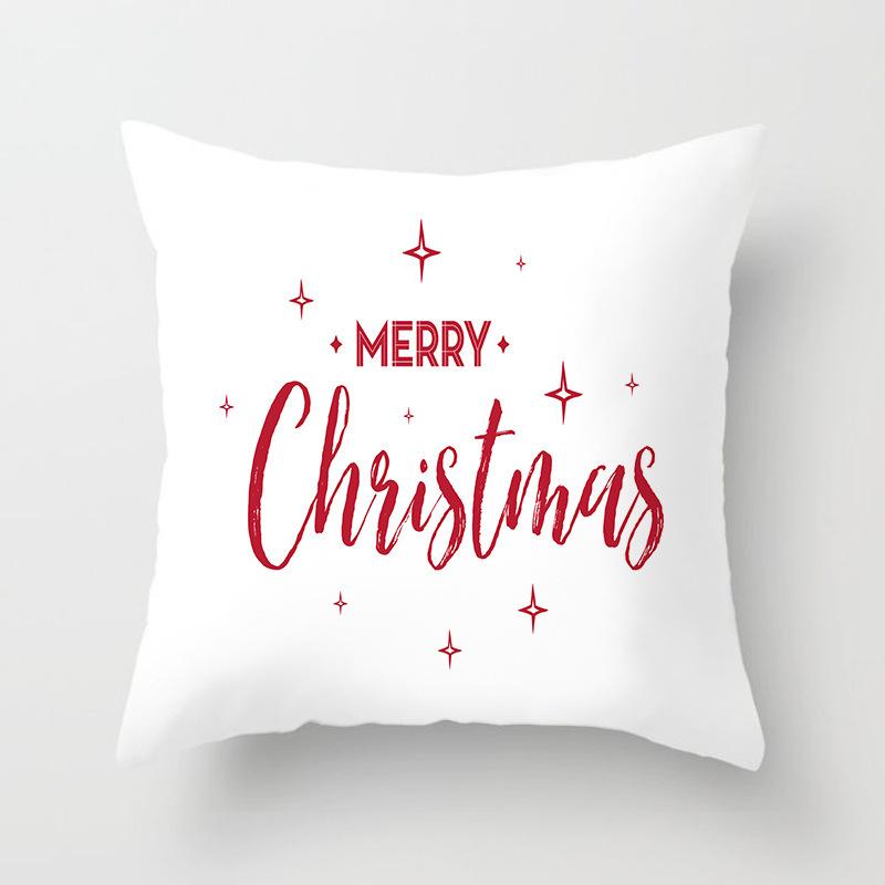 Christmas-Themed Pattern Throw Pillow Cover With Short Plush Print For Living Room Sofa Decoration Cushion Cover Pillow Covers
