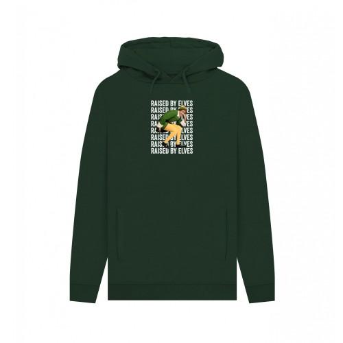 Elf Unisex Adult Raised By Elves Graphic Hoodie