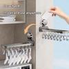 Creative Suction cup foldable drying rack (with 14 clips),space-saving for drying socks, underwear, baby clothes and towels