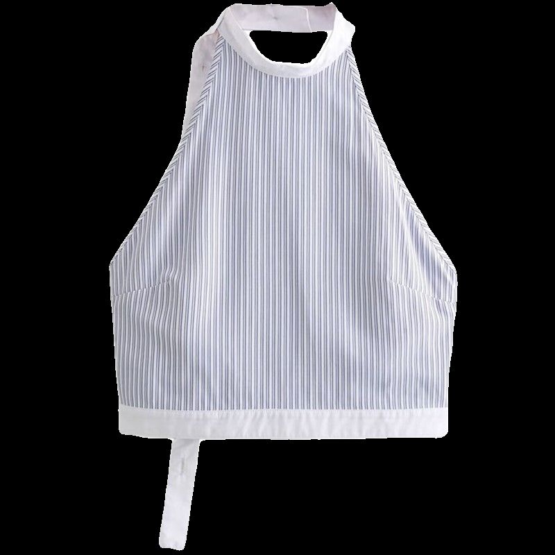 Fashion Style 2024 Spring New Arrival Women's Clothing Stylish All-Matching Striped Poplin Hanging Collar Tops 3152036