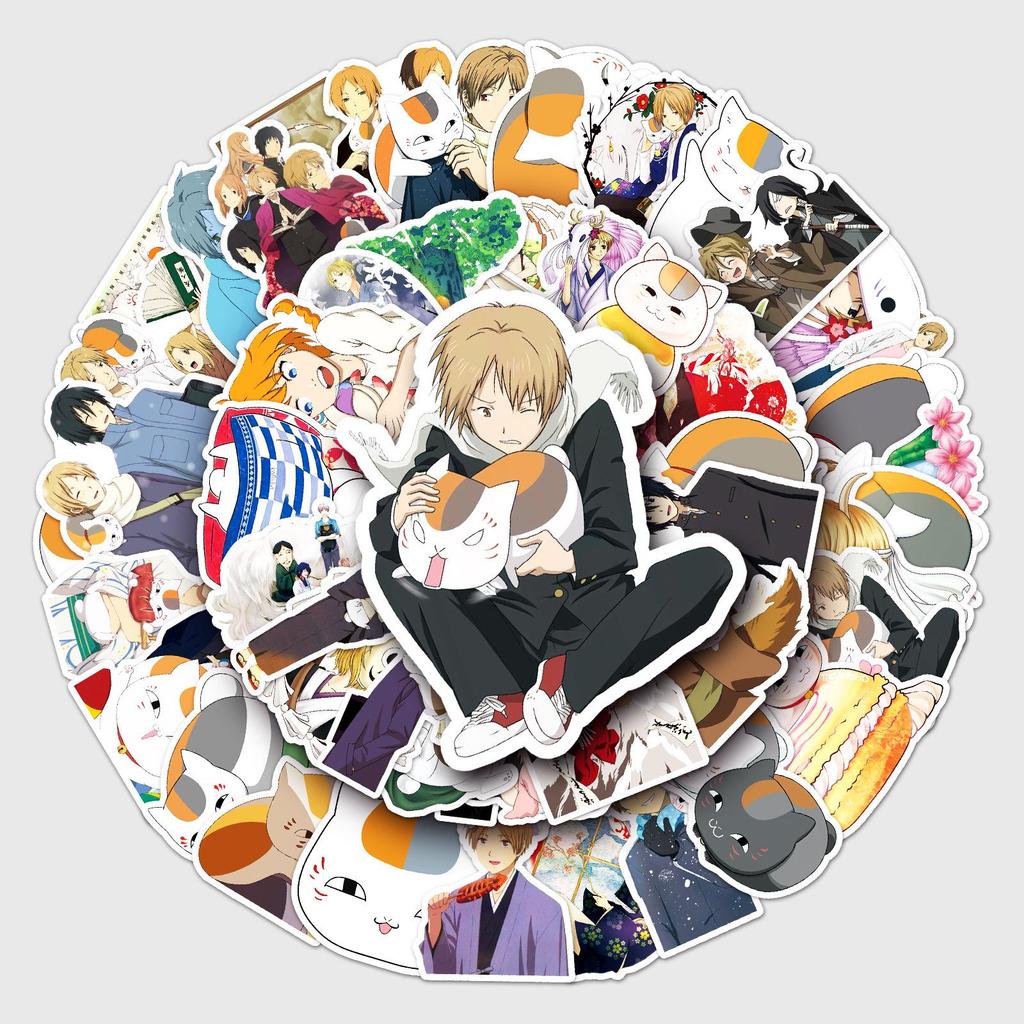50 Natsume's Book of Friends Anime Stickers: Graffiti, DIY, Waterproof for Skateboards, Phones, and Suitcases
