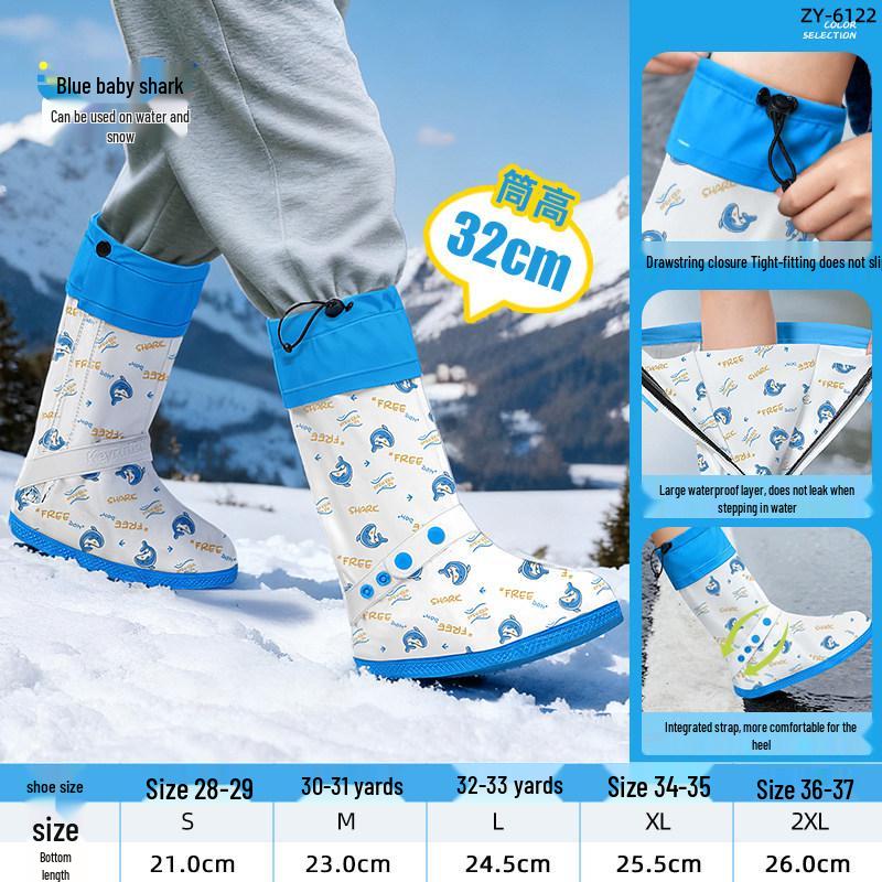 Positive Rain Children's Waterproof High-Top Anti-Slip Silicone Boot Covers