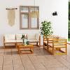 VidaXL Garden Lounge Set 6 Pcs with Cushion Patio Furniture Terrace Furniture Outdoor Furniture Garden Furniture Cream 3057641