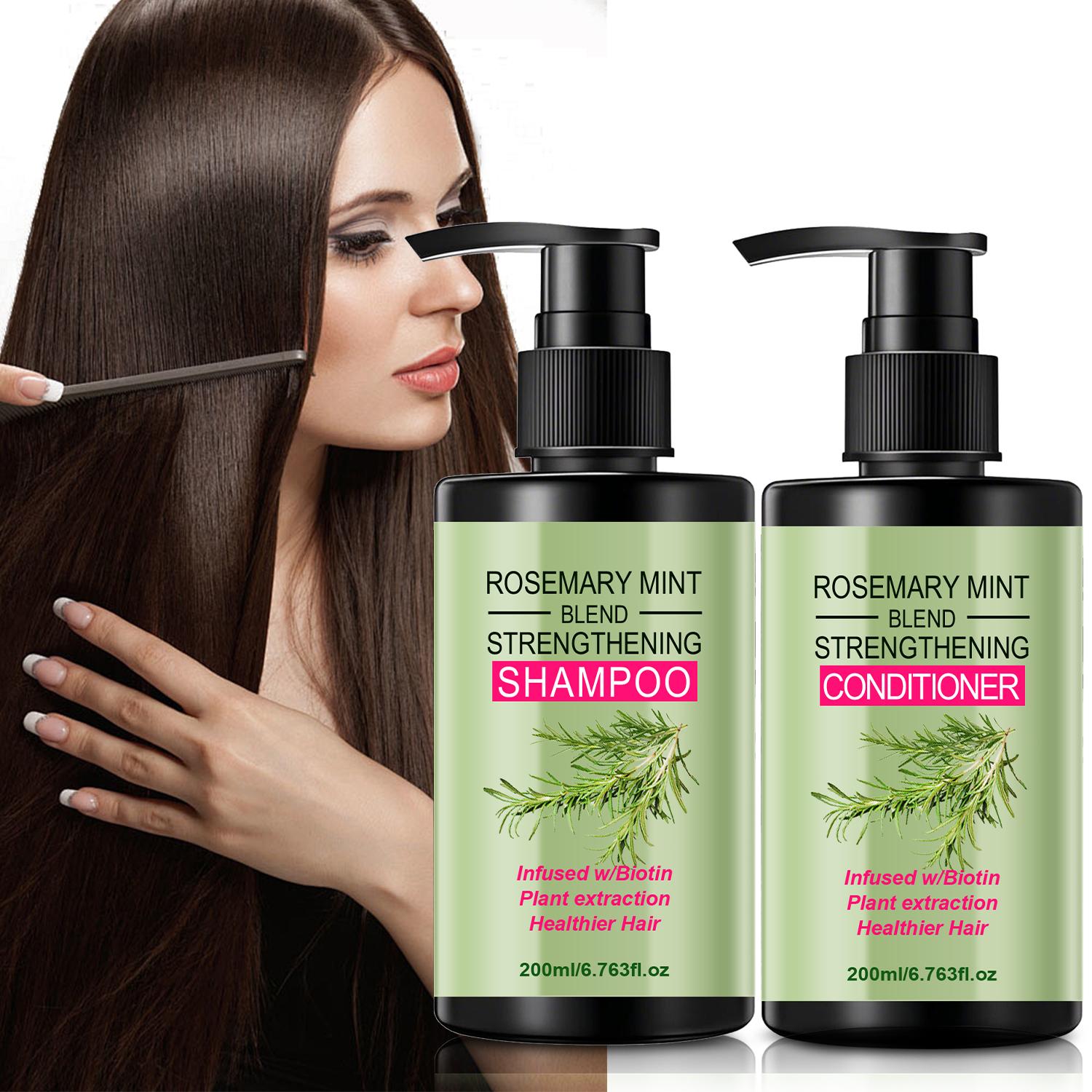 

Rosemary Mint Strengthening Shampoo and Conditioner Set-Refreshing Moisturizing & Fragrant Hair-48HR ODOR CONTROL, 200ml+200ml