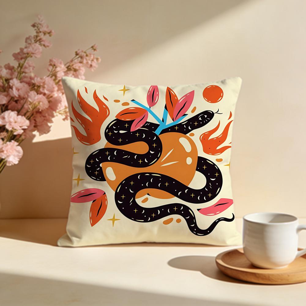 Wild Graffiti Snake Cushion Cover Soft Pillow Cases for Home Bedroom Living Room Sofa
