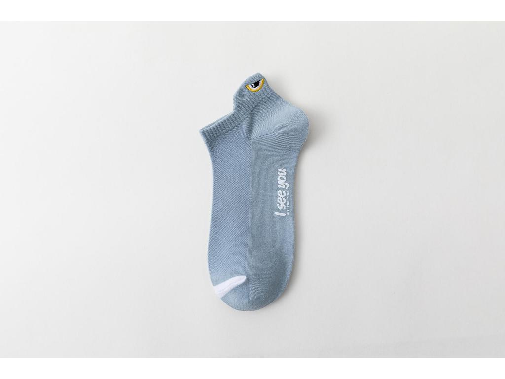 Men's 3D Ears Short Socks - Breathable Low-Cut Sports Mesh, Trendy for Spring/Summer.