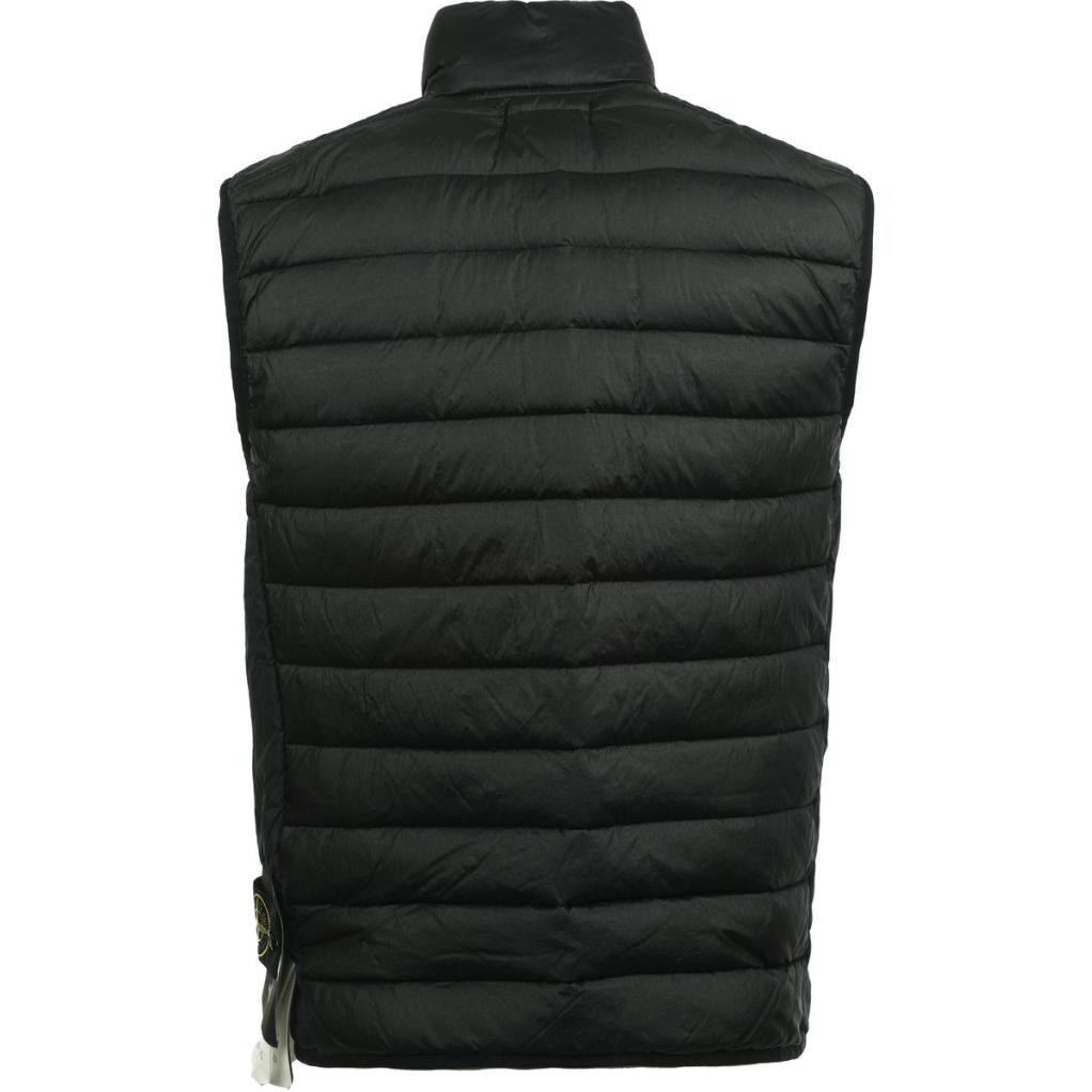 STONE ISLAND Zip Collar Sleeveless Vest Unisex Vests Black 8115G0724-A0029