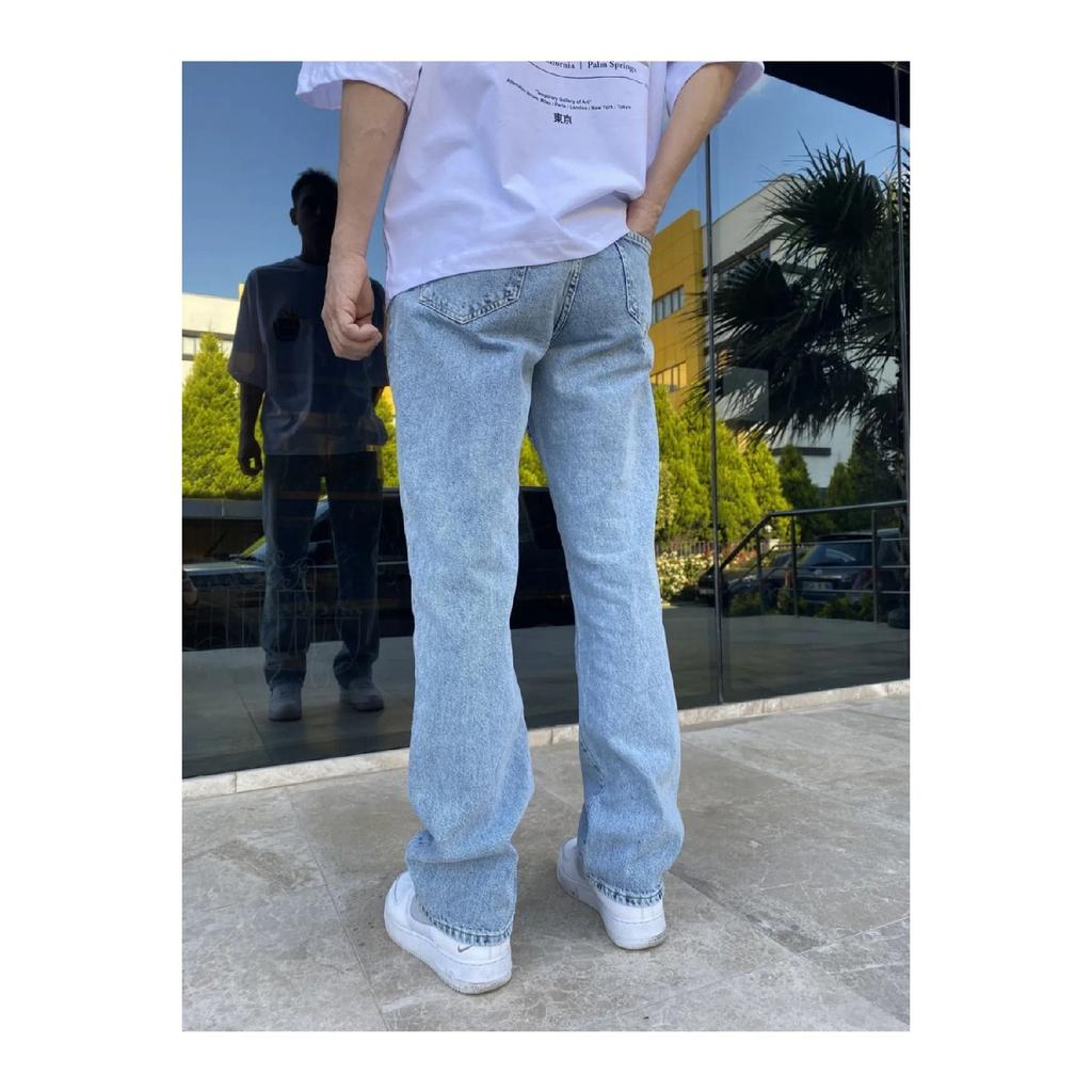 Men's Ice Blue Baggy Trousers