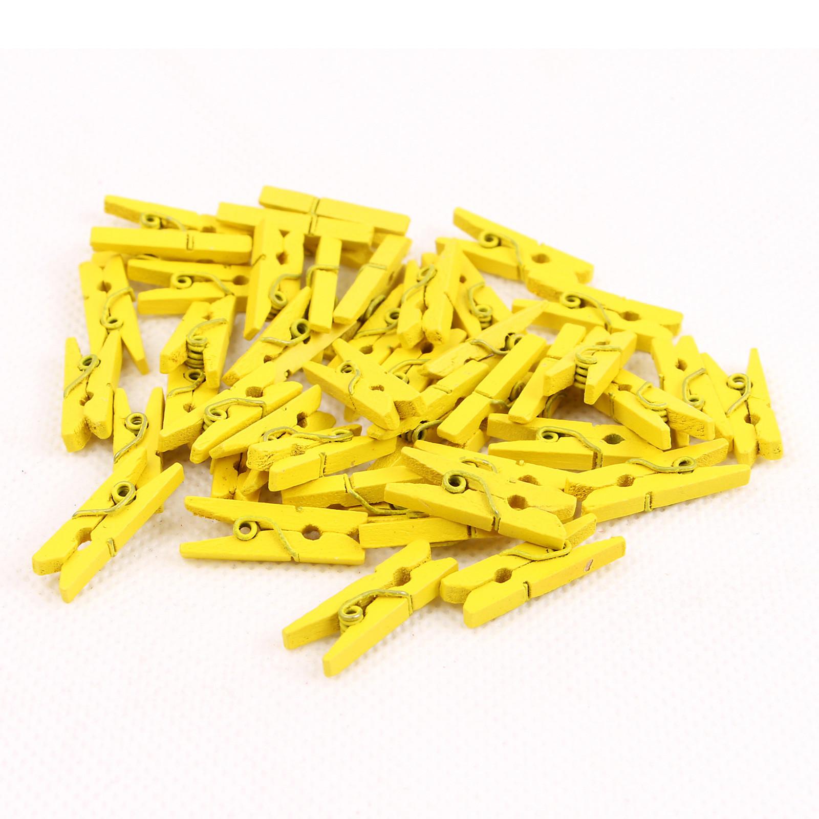 

Мини-прищепки для фото 50 шт. 25 мм красочные прищепки из натурального дерева ремесленные украшения деревянные зажимы жёлтый