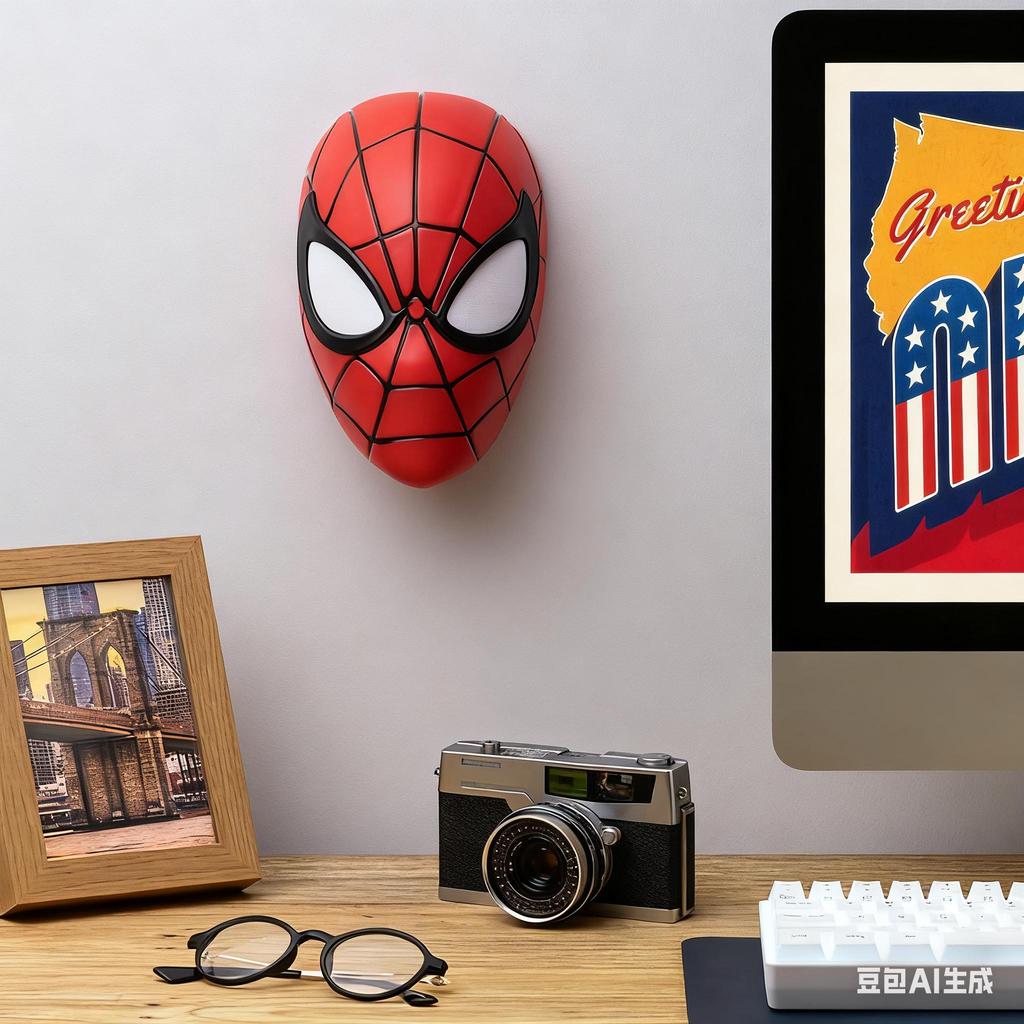 Spiderman Mask Light - Officially Licensed Disney Merchandise or Marvel USB Powered Gift for Multiverse Fans Red