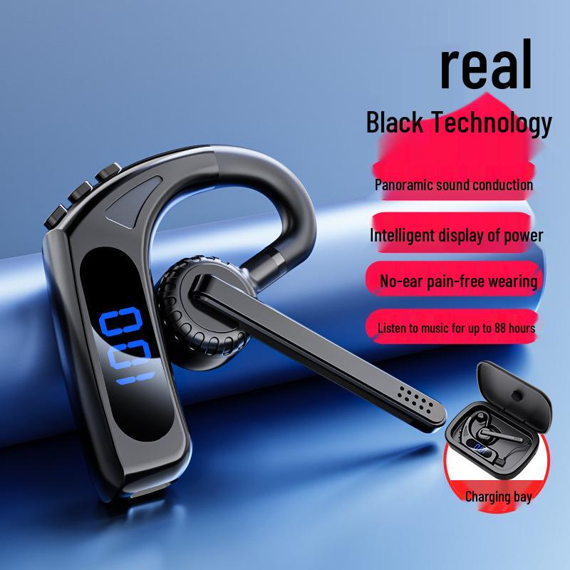 V10 Noise-Cancelling Bluetooth Ear Clip with Long Battery Life and Digital Display