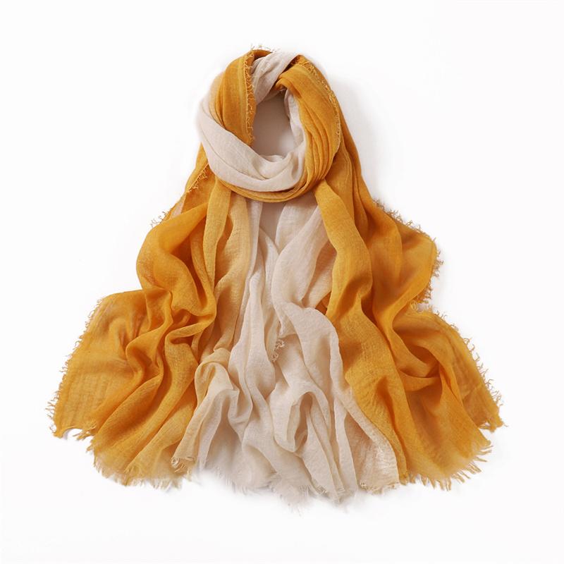 Gradient Hijabs Scarf Solid Headscarf Wraps Big Size Plain Long Shawls Muslim Women Hijab Islamic Turban Headbands