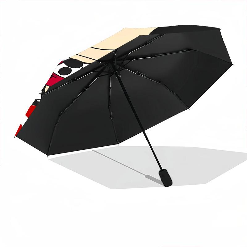 1 PC Automatic Folding Umbrella - Mafalda Pattern Portable Foldable Design With 8 Ribs Christmas Birthday Gifts