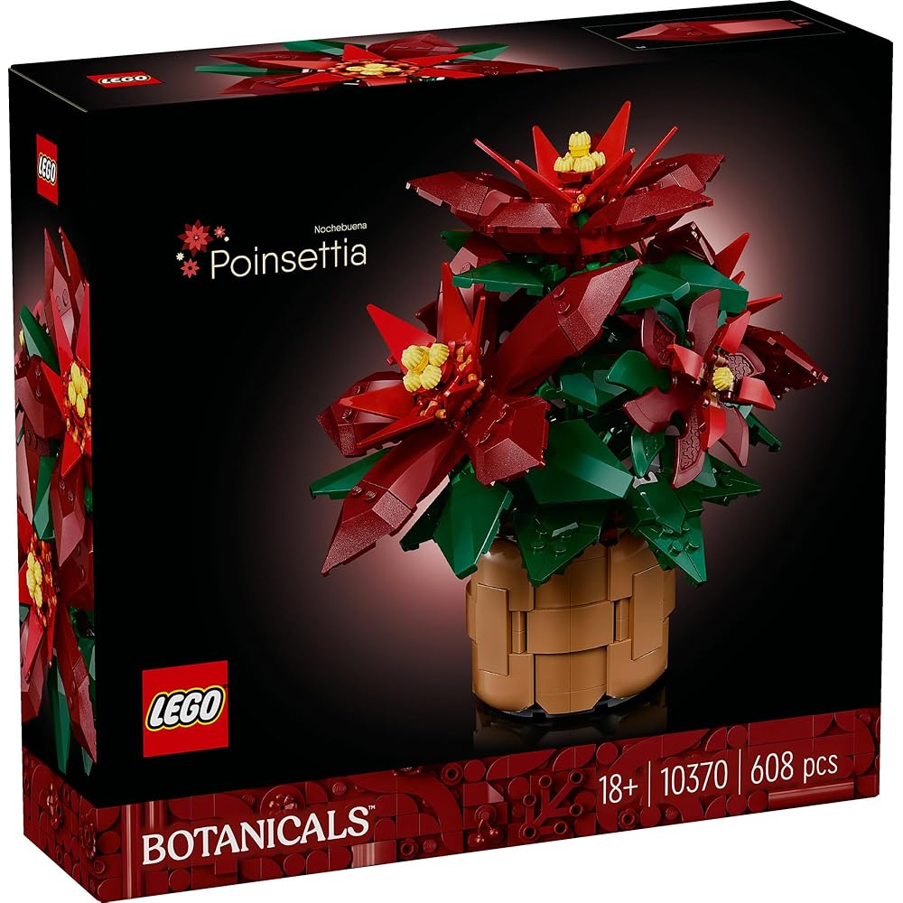 LEGO Botanical Poinsettia Building Set 10370 Decorative Toy for Home and Garden