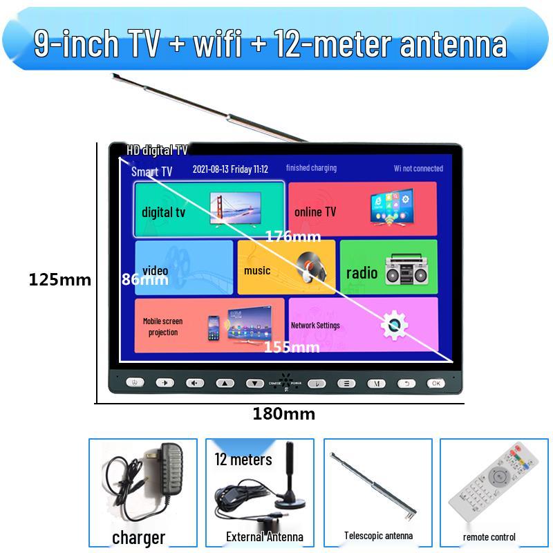 Compact Wireless Digital TV with WiFi and Terrestrial Signal for Seniors - Perfect for Watching Shows, Singing, and Square Dancing