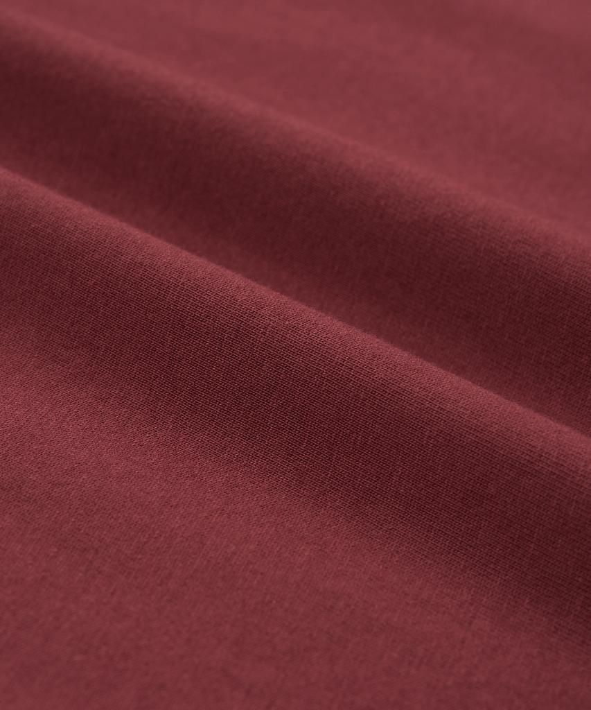 EXCONTAINER Sleeve Layered Crop Half T-Shirt (Burgundy)