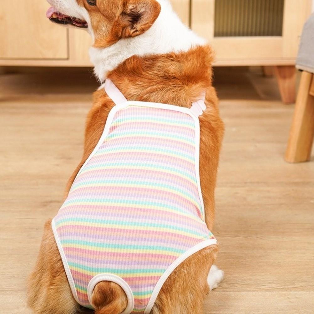 Adjustable Straps Female Dog Underwear Stripe Pet Safety Trousers  Daily Wear