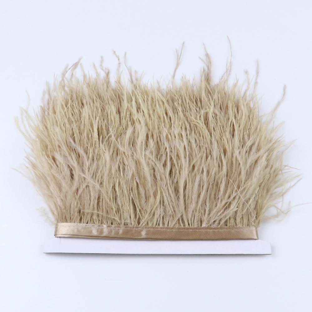 1Meter Colorful Real Ostrich Feather Trims Ribbon 8-10cm White Plumes for Party Dress Clothing Decoration Sewing Feathers Crafts
