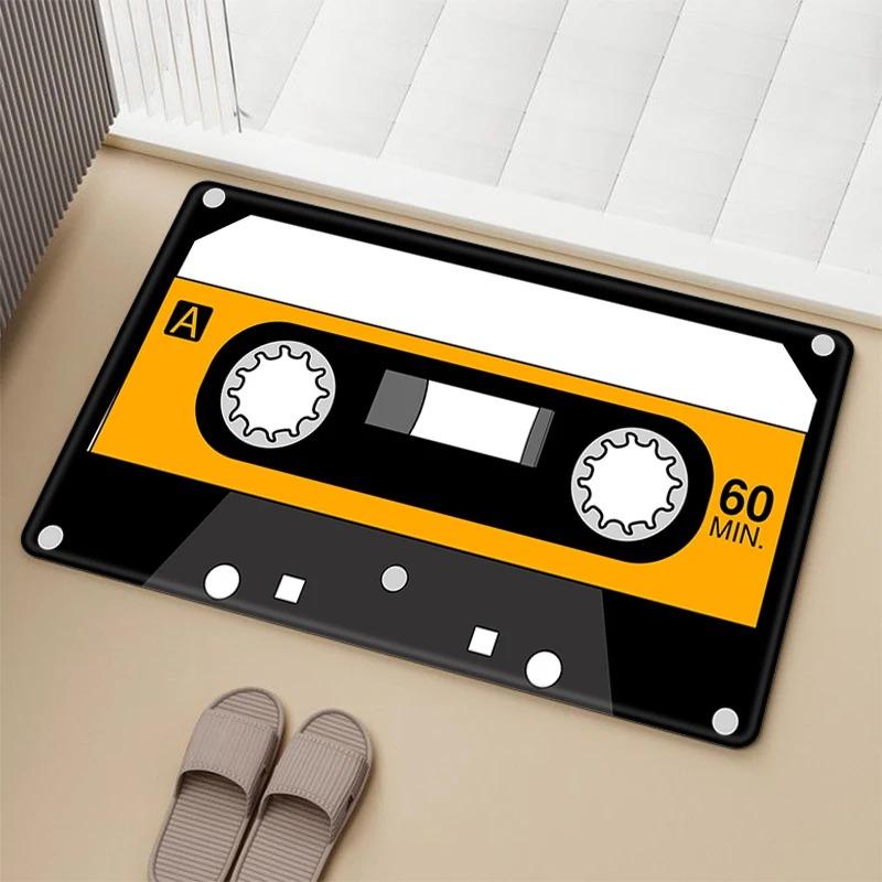 Vintage Cassette Music Tape Door Mat Home Bathroom Anti-slip Foot Rug Bedroom Living Room Entrance Decor Carpet Kitchen Doormats
