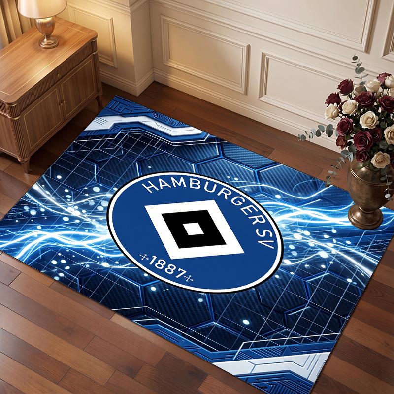 Tappeto in Velluto di Cristallo con Stampa Calcio Hamburger SV, Comodo Assorbente d'Acqua Antiscivolo Tappeto per Pavimenti Interni