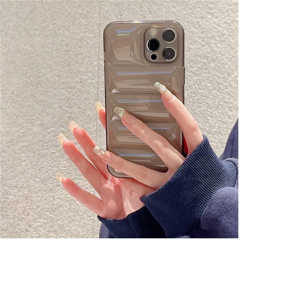 The Puffer Case For iPhone 15 14 13 12 11 Pro Max XR X XS 7 8 Plus Shockproof Transparent Down Jacket Soft Couple Clear Cover