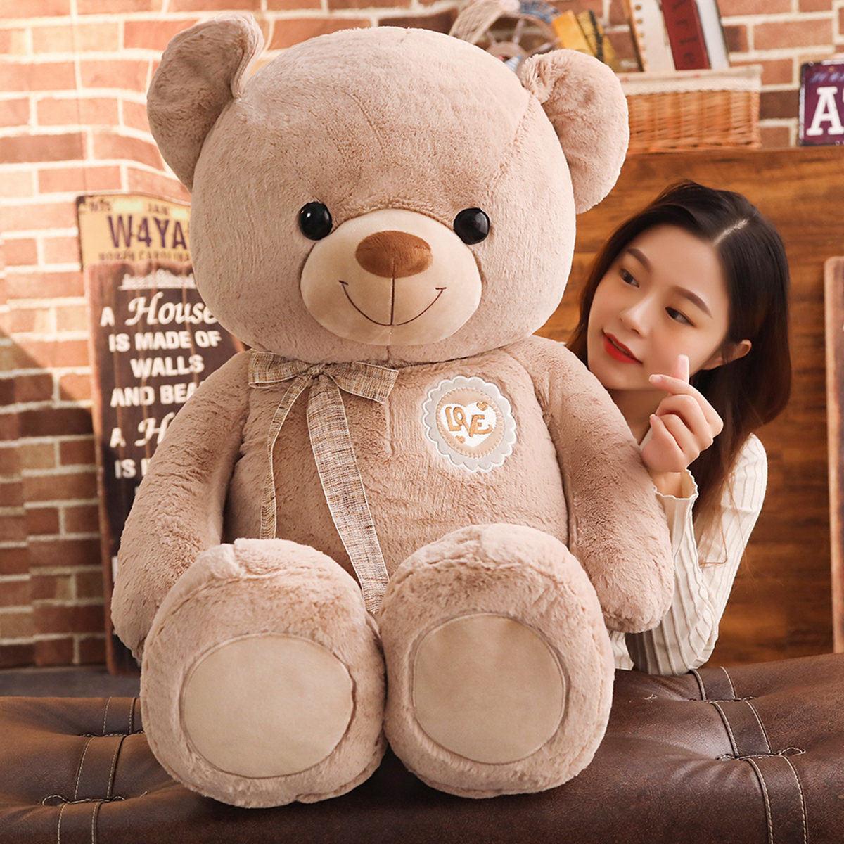 Hug the bear panda doll 2 meters girl teddy doll sleeping Hug the cute big bear plush toy for girlfriend 100cm
