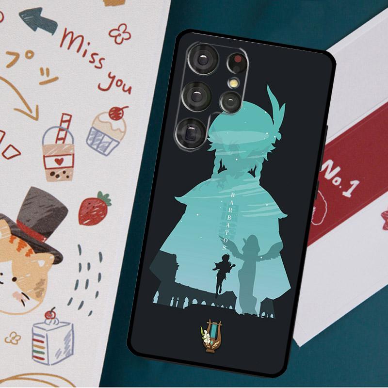 Husa de telefon Genshin Impact Venti pentru Samsung Galaxy S23 S21 S22 Ultra S8 S9 S10 Note 10 Plus S20 FE Cover