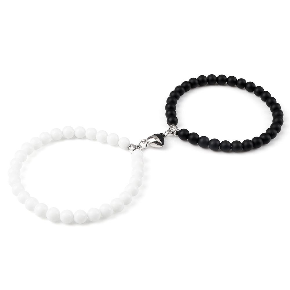 Heart-Shaped Magnetic Couple Bracelet - Best Friend or Sister Gift for Boyfriend - Japanese Korean Student Wristband In Stock