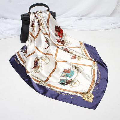 Fashion Square Scarf Women's Scarf Bib Tie Scarf Beach Towel Silk Hijab  90 * 90cm EMA